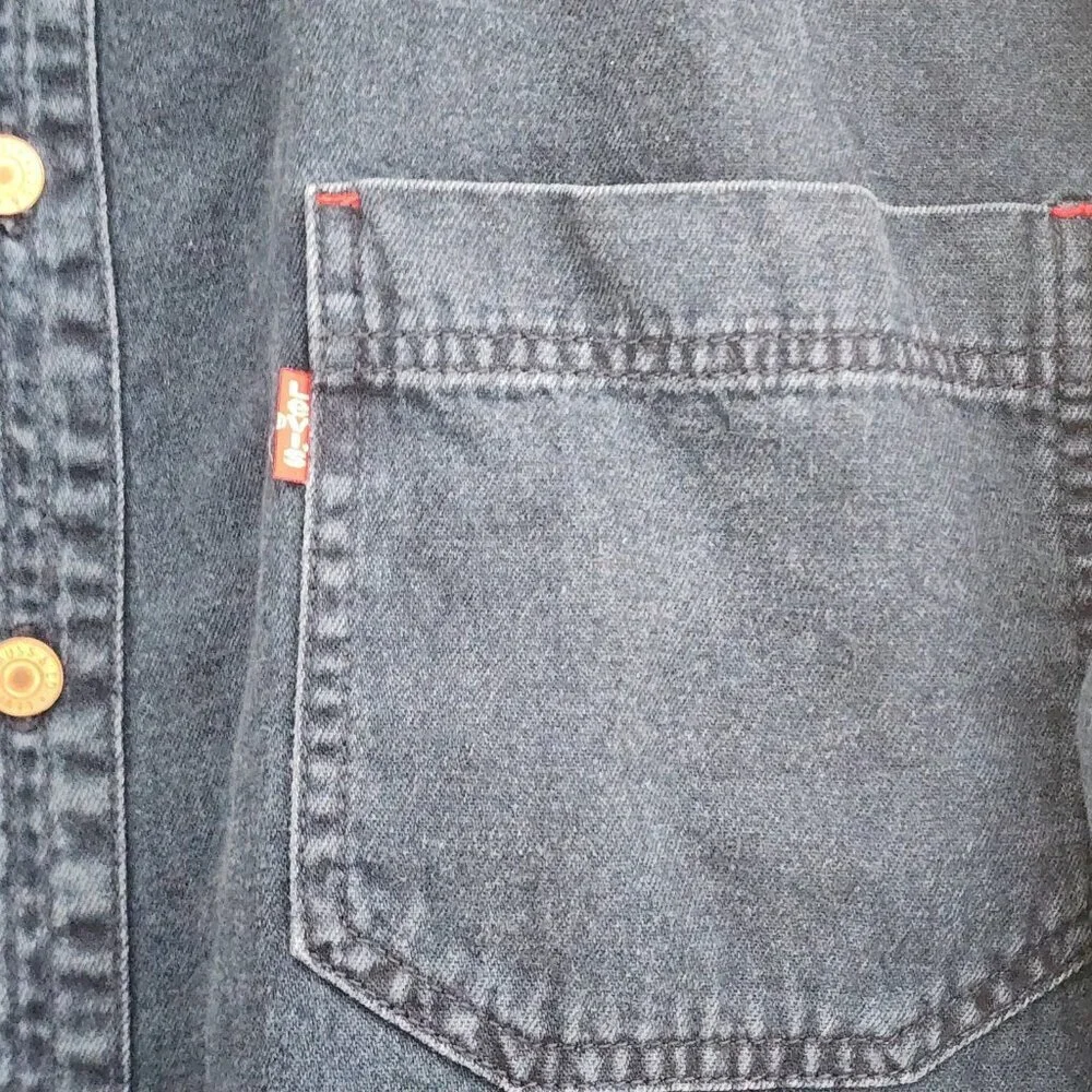 VINTAGE Levi's Shirt Mens XL Denim Button Up Red Tab Long Sleeve 90s 60560-1317